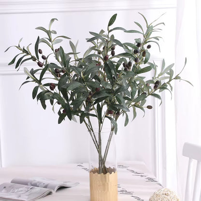 Elevate Your Decor with 1PC Elegant Olive Green Leaves Tree Branch - Perfect for Weddings and Celebrations!