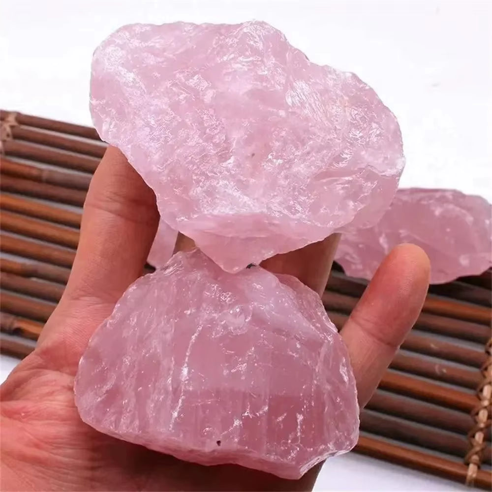 100% Natural Rose Quartz Stone Raw Crystals Stones Healing Mineral Specimen Rock Raw Rough Quartz Pink Crystal Gemstones 1Pc