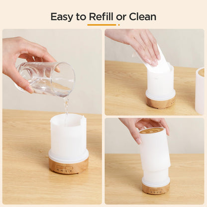 Essential Oil Diffuser, 7 Colors Oil Diffuser with Night Light Timer Waterless Auto-Off Portable Cool Mist Air Humidifier for Bedroom Home