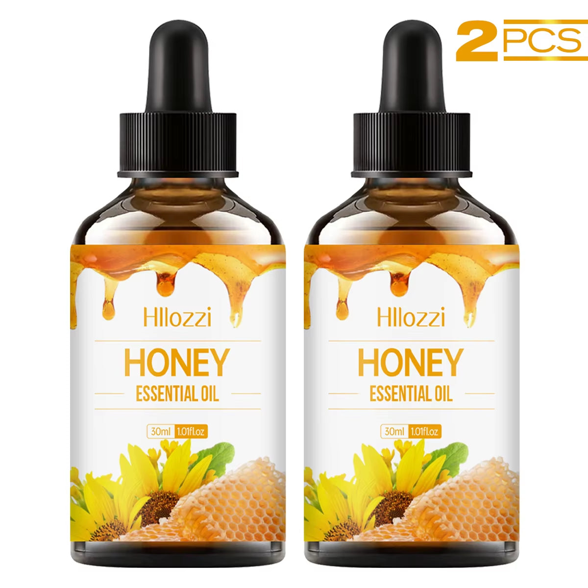 Honey Essential Oil, Hypoallergenic, Great for Skin Care, Massage, Face, Body, Nails and Hair, Suitable for All Skin Types.