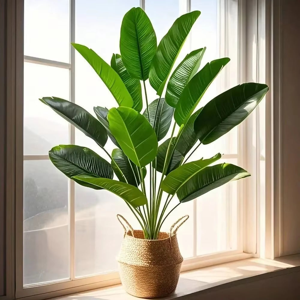 Artificial Tropical Palm Tree with 18 Realistic Leaves - Large Fake Banana Plant for Home, Garden, and Party Decor 2025