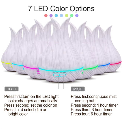 Hot Sale Petal Vase Shape Marble Grain Ultrasonic Humidifier Aromatherapy Oil Aroma Diffuser Led Light Essential Oil Diffuser