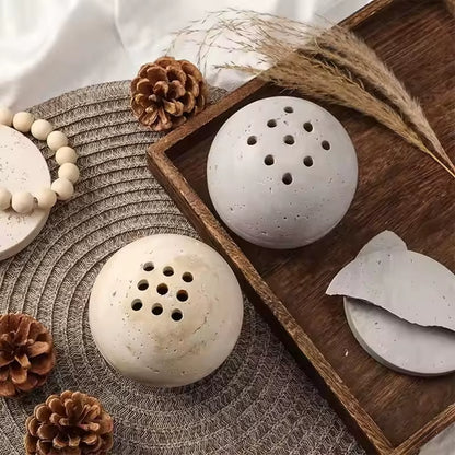 Modern Mini Travertine Incense Burner Arabic Decor Buddha Wholesale Marble Stone Ball Aroma Diffuser