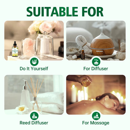 Ylang Ylang Essential Oil for Massage, Shower, Skin Care, Diffusion, Relaxation, Aromatherapy, Humidifier, Candle Making