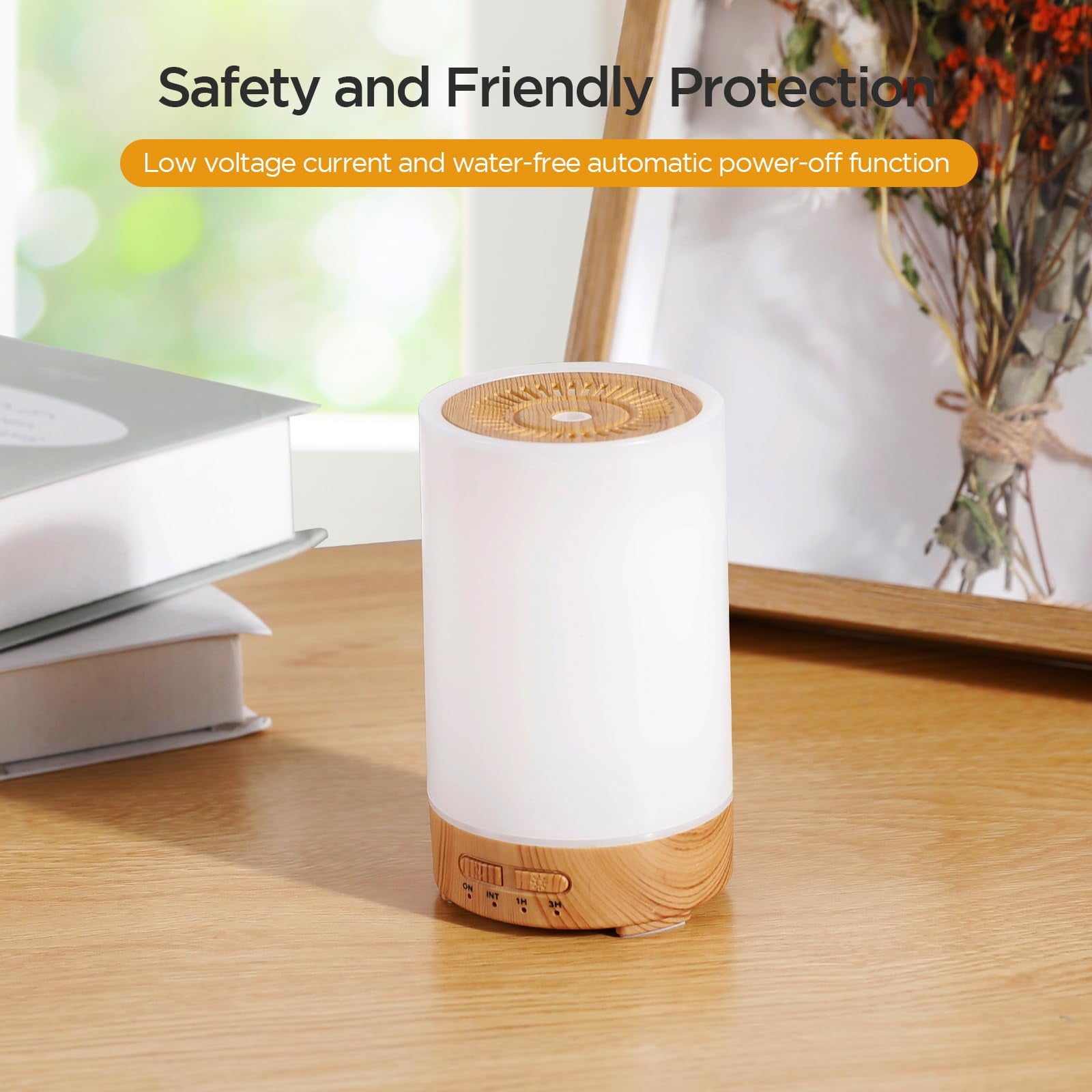 Essential Oil Diffuser, 7 Colors Oil Diffuser with Night Light Timer Waterless Auto-Off Portable Cool Mist Air Humidifier for Bedroom Home