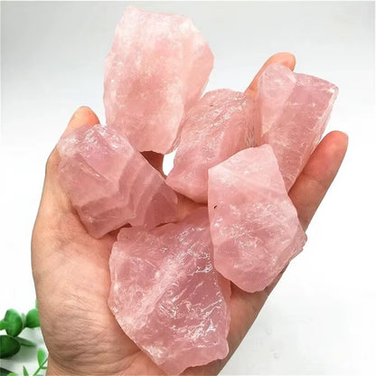 Natural Rose Quartz Rough Raw Crystal Healing Reiki Mineral Specimen Rock Stone 5-300G