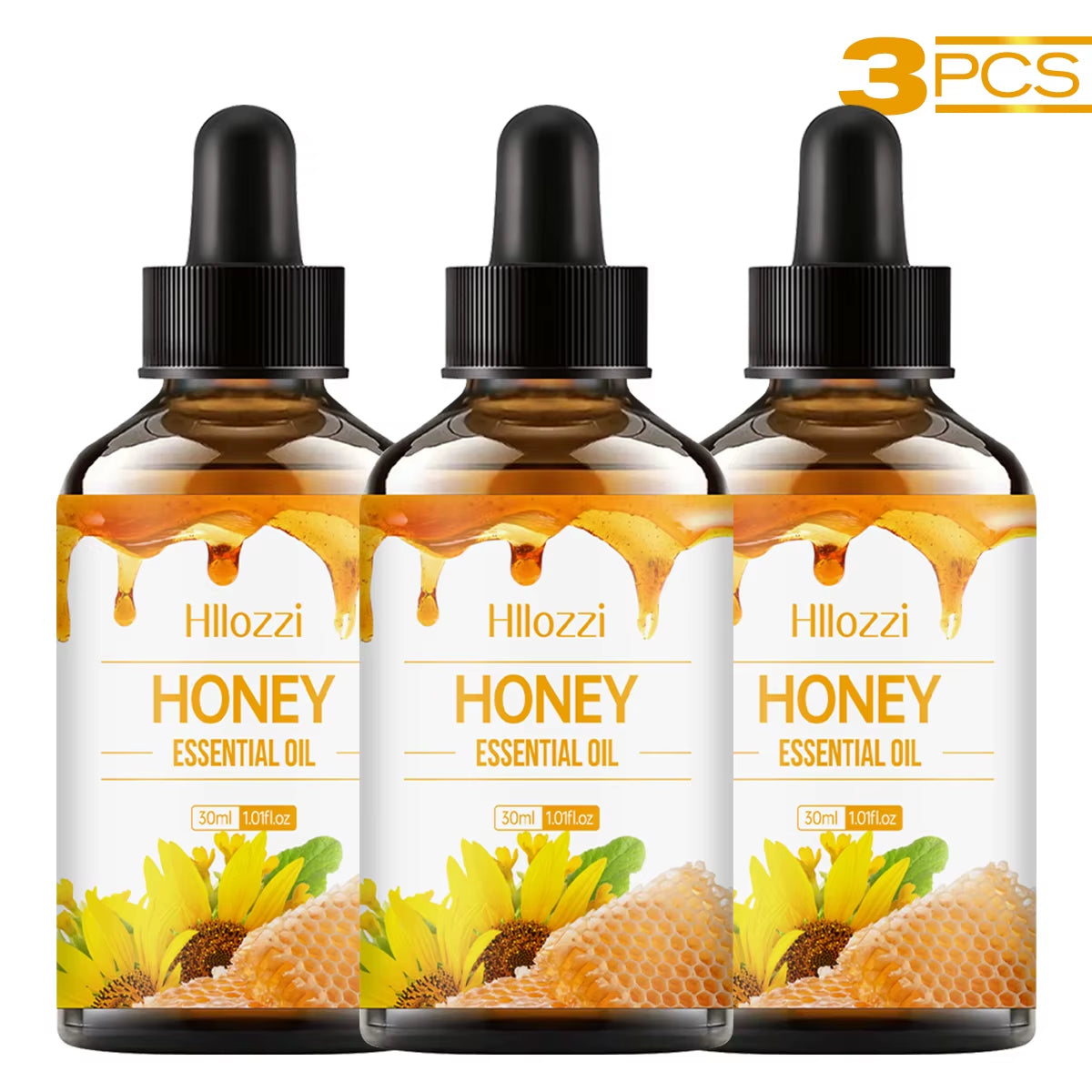 Honey Essential Oil, Hypoallergenic, Great for Skin Care, Massage, Face, Body, Nails and Hair, Suitable for All Skin Types.