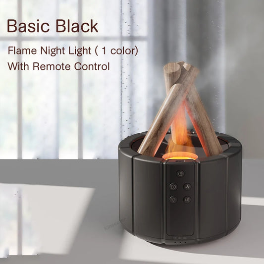 Transform Your Space with the Simulated Flame Aroma Diffuser: Ultrasonic Cool Mist Maker and LED Essential Oil Lamp