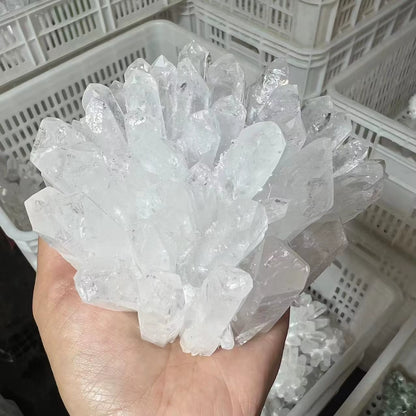 300-1000G Natural Rare White Transparent Quartz Crystal Mineral Cluster ​Specimen Home Office Degaussing Decoration Energy Gem