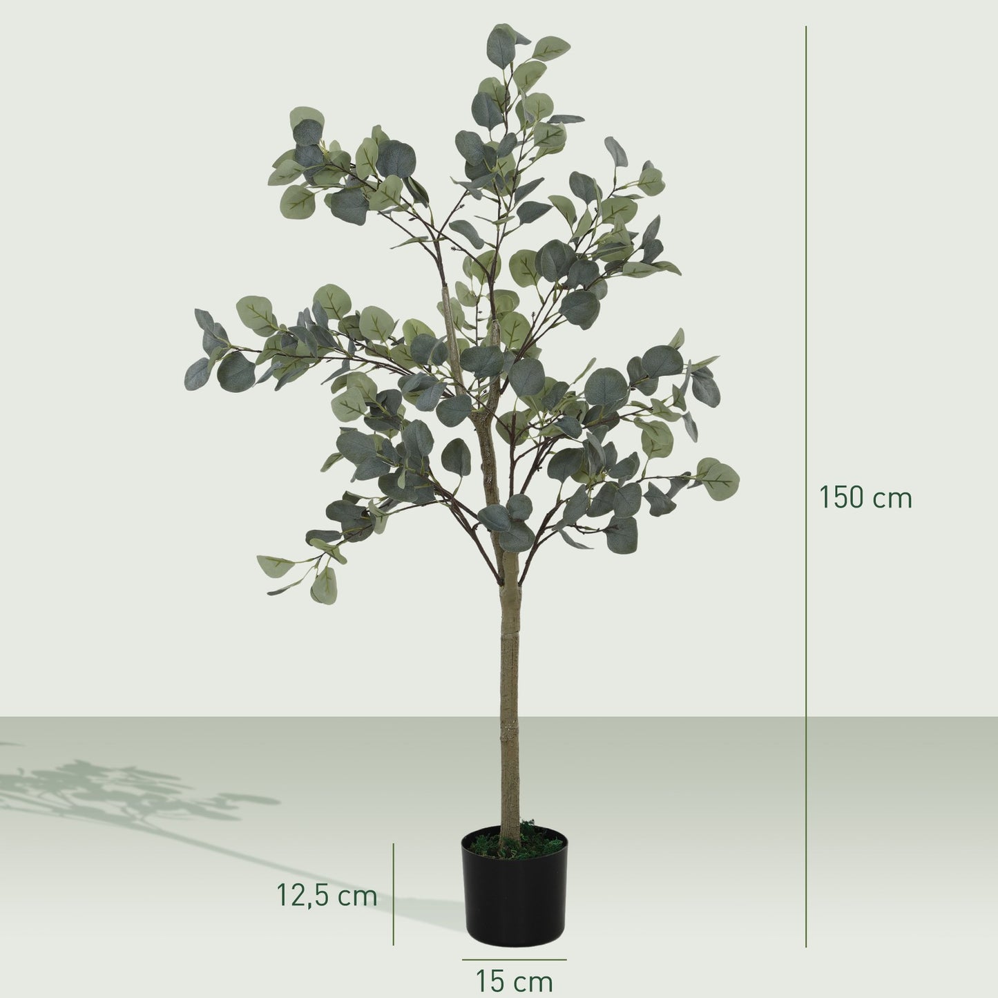 Decorative Artificial Plant, Silk Eucalyptus Tree in Pot, 150Cm